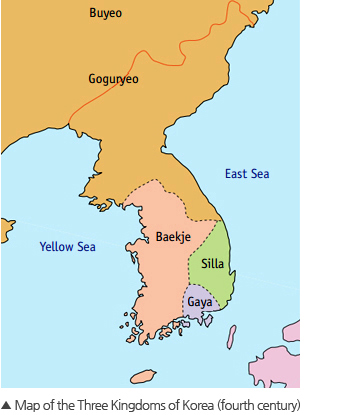 Image-Map of the Three Kingdoms of Korea (fourth century)