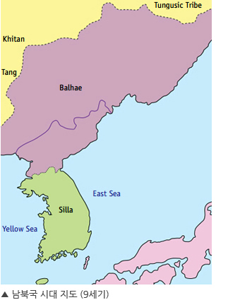 남북국 시대 지도(9세기)
