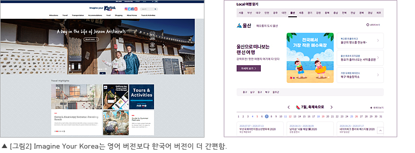 한국관광공사 웹사이트